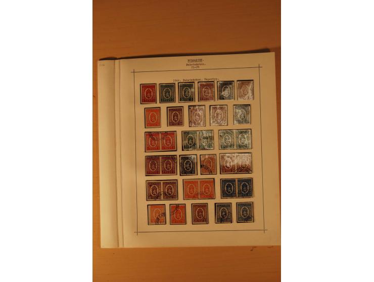 1879/1957, ungebrauchte und gestempelte Sammlung mit guten Werten und Sätzen auf selbstgestalteten Blättern in 2 Alben