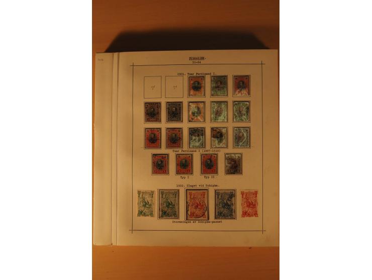 1879/1957, ungebrauchte und gestempelte Sammlung mit guten Werten und Sätzen auf selbstgestalteten Blättern in 2 Alben