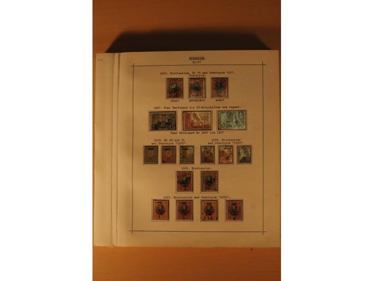 1879/1957, ungebrauchte und gestempelte Sammlung mit guten Werten und Sätzen auf selbstgestalteten Blättern in 2 Alben