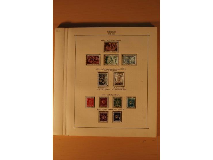 1879/1957, ungebrauchte und gestempelte Sammlung mit guten Werten und Sätzen auf selbstgestalteten Blättern in 2 Alben