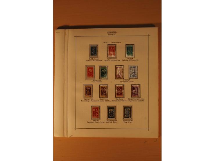 1879/1957, ungebrauchte und gestempelte Sammlung mit guten Werten und Sätzen auf selbstgestalteten Blättern in 2 Alben