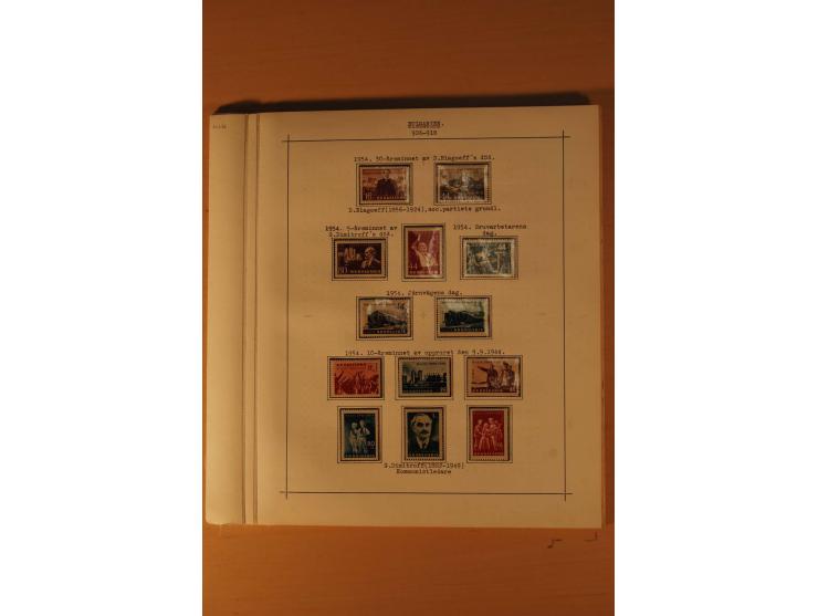 1879/1957, ungebrauchte und gestempelte Sammlung mit guten Werten und Sätzen auf selbstgestalteten Blättern in 2 Alben