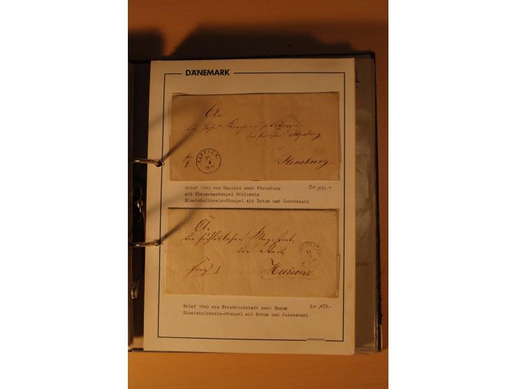 1843/1918, postgeschichtlich interessante Sammlung mit rd. 90 Briefen, dabei viel Schleswig-Holstein, Dänische Post in Hambur