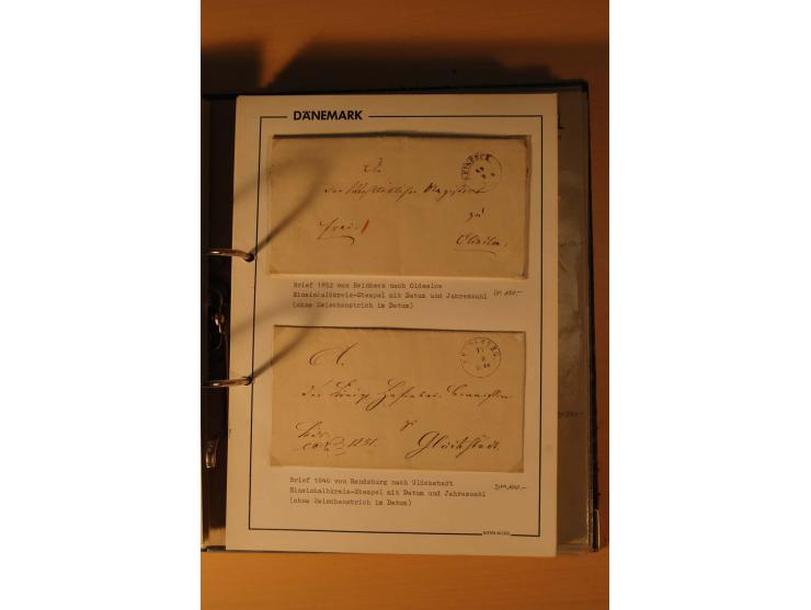 1843/1918, postgeschichtlich interessante Sammlung mit rd. 90 Briefen, dabei viel Schleswig-Holstein, Dänische Post in Hambur