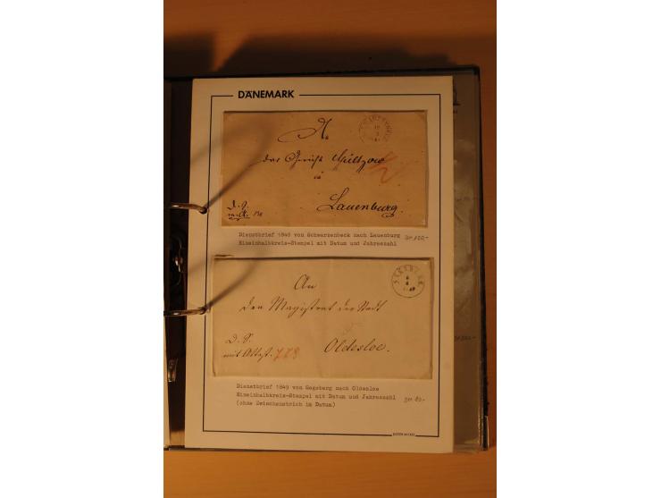 1843/1918, postgeschichtlich interessante Sammlung mit rd. 90 Briefen, dabei viel Schleswig-Holstein, Dänische Post in Hambur