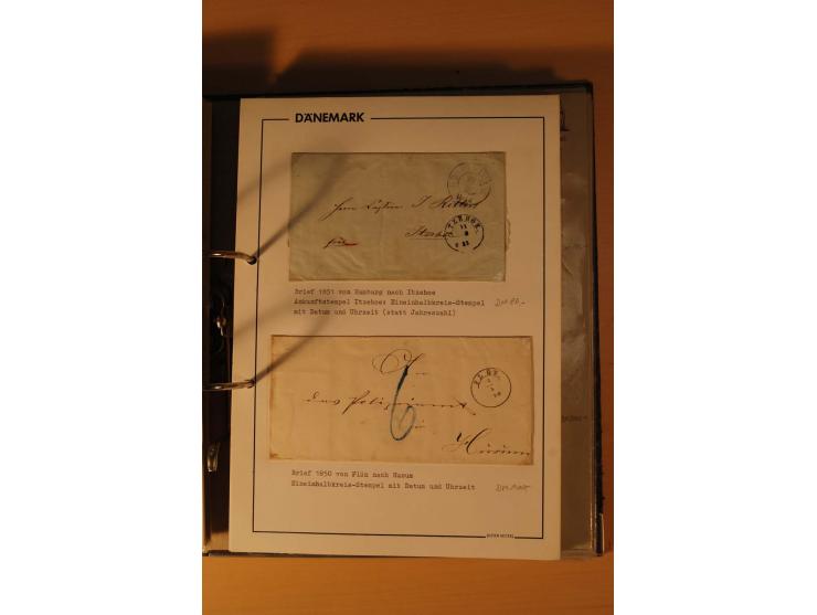 1843/1918, postgeschichtlich interessante Sammlung mit rd. 90 Briefen, dabei viel Schleswig-Holstein, Dänische Post in Hambur