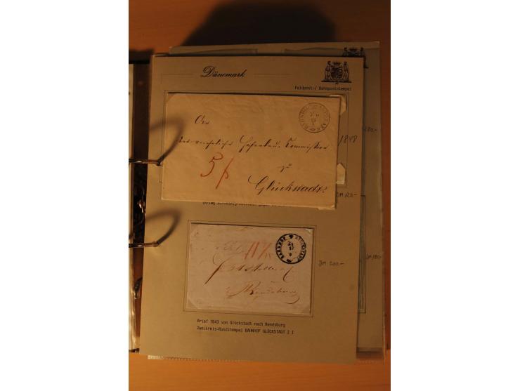 1843/1918, postgeschichtlich interessante Sammlung mit rd. 90 Briefen, dabei viel Schleswig-Holstein, Dänische Post in Hambur