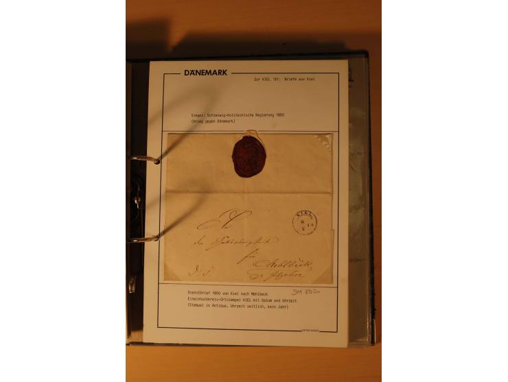 1843/1918, postgeschichtlich interessante Sammlung mit rd. 90 Briefen, dabei viel Schleswig-Holstein, Dänische Post in Hambur