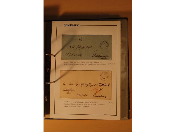 1843/1918, postgeschichtlich interessante Sammlung mit rd. 90 Briefen, dabei viel Schleswig-Holstein, Dänische Post in Hambur