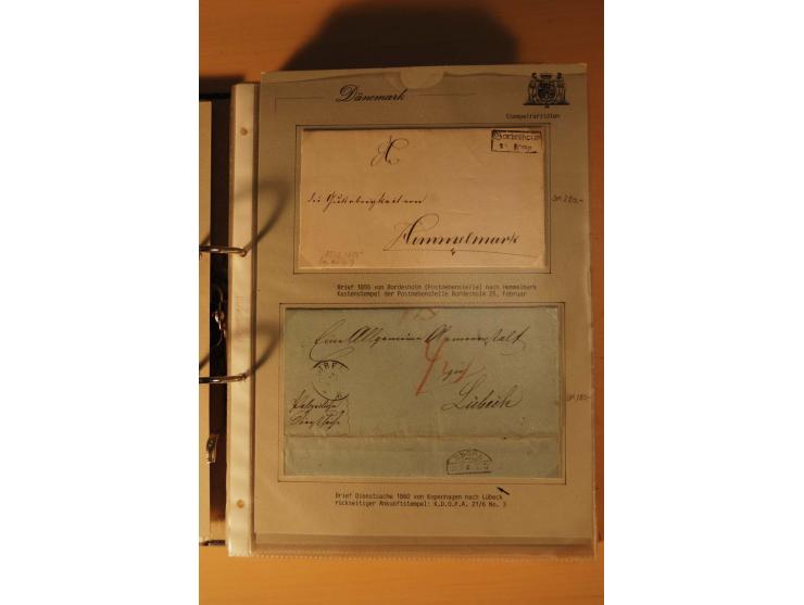 1843/1918, postgeschichtlich interessante Sammlung mit rd. 90 Briefen, dabei viel Schleswig-Holstein, Dänische Post in Hambur