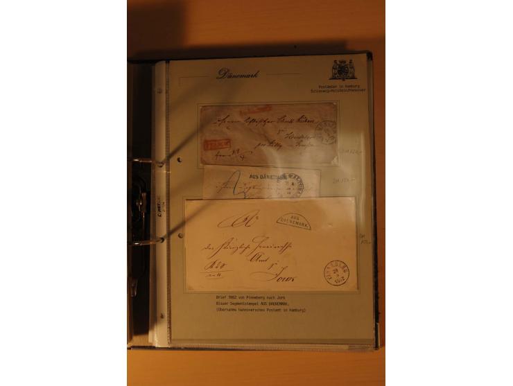 1843/1918, postgeschichtlich interessante Sammlung mit rd. 90 Briefen, dabei viel Schleswig-Holstein, Dänische Post in Hambur