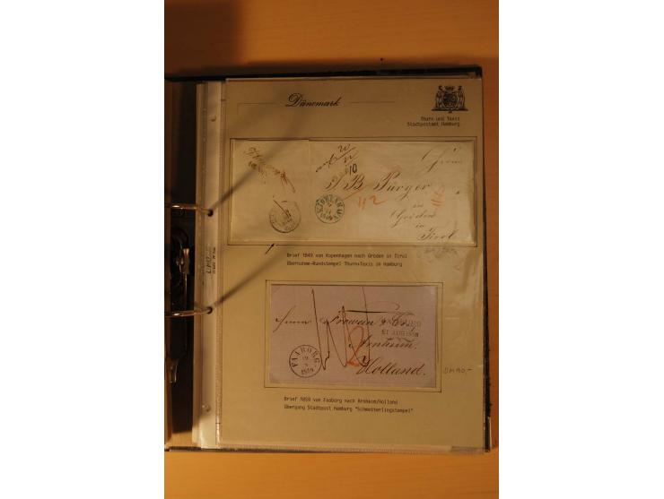 1843/1918, postgeschichtlich interessante Sammlung mit rd. 90 Briefen, dabei viel Schleswig-Holstein, Dänische Post in Hambur