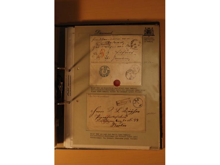 1843/1918, postgeschichtlich interessante Sammlung mit rd. 90 Briefen, dabei viel Schleswig-Holstein, Dänische Post in Hambur