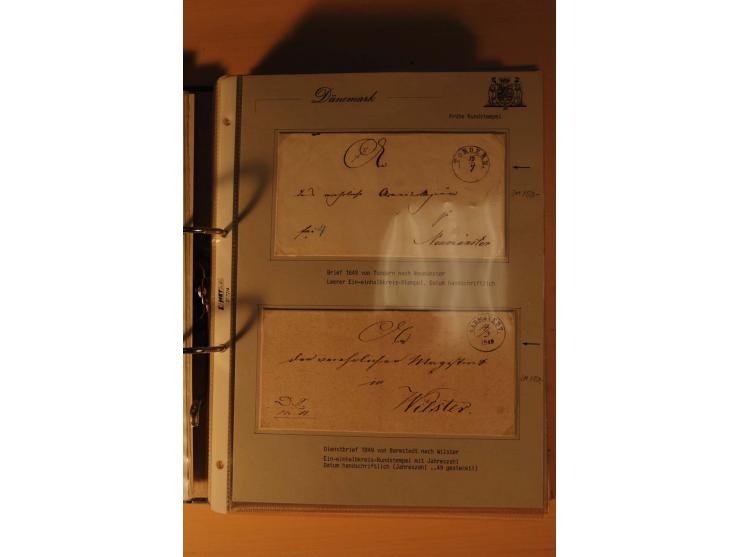 1843/1918, postgeschichtlich interessante Sammlung mit rd. 90 Briefen, dabei viel Schleswig-Holstein, Dänische Post in Hambur