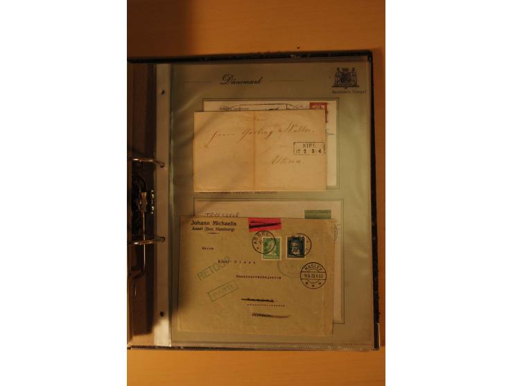 1843/1918, postgeschichtlich interessante Sammlung mit rd. 90 Briefen, dabei viel Schleswig-Holstein, Dänische Post in Hambur