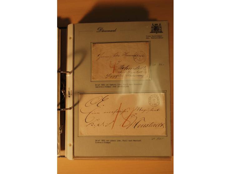 1843/1918, postgeschichtlich interessante Sammlung mit rd. 90 Briefen, dabei viel Schleswig-Holstein, Dänische Post in Hambur