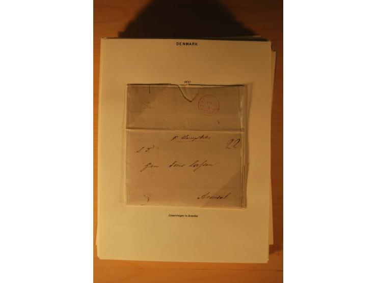 1660/1867, Post aus und nach Dänemark inkl. Schleswig-Holstein, umfangreiche Sammlung mit über 160 unfrankierten Briefen auf 