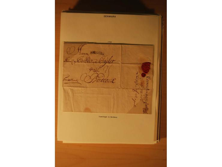 1660/1867, Post aus und nach Dänemark inkl. Schleswig-Holstein, umfangreiche Sammlung mit über 160 unfrankierten Briefen auf 