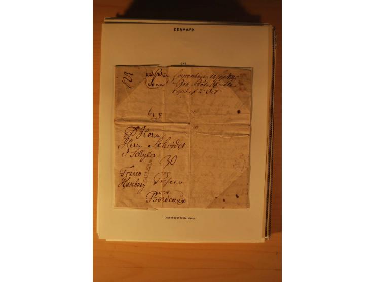 1660/1867, Post aus und nach Dänemark inkl. Schleswig-Holstein, umfangreiche Sammlung mit über 160 unfrankierten Briefen auf 