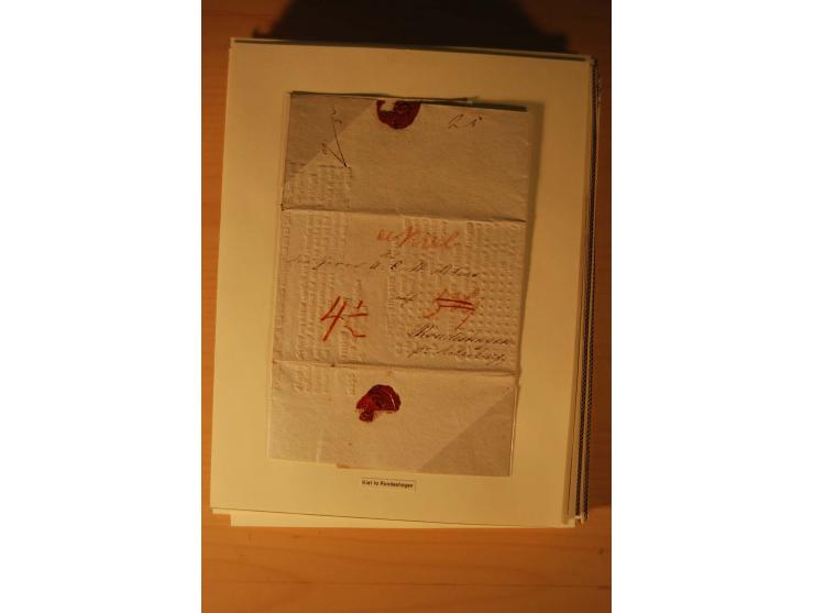 1660/1867, Post aus und nach Dänemark inkl. Schleswig-Holstein, umfangreiche Sammlung mit über 160 unfrankierten Briefen auf 
