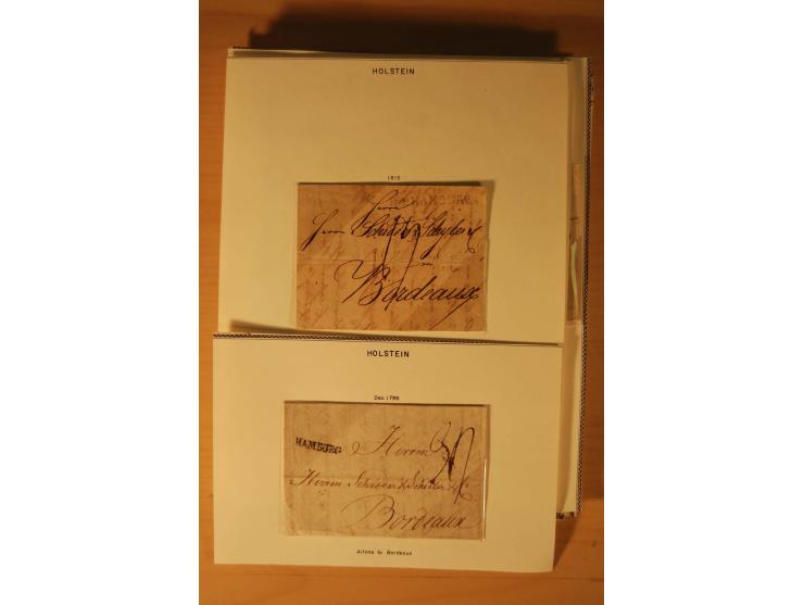 1660/1867, Post aus und nach Dänemark inkl. Schleswig-Holstein, umfangreiche Sammlung mit über 160 unfrankierten Briefen auf 