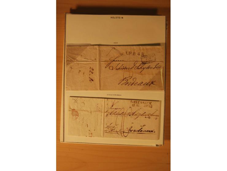 1660/1867, Post aus und nach Dänemark inkl. Schleswig-Holstein, umfangreiche Sammlung mit über 160 unfrankierten Briefen auf 