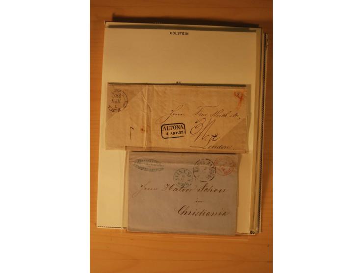 1660/1867, Post aus und nach Dänemark inkl. Schleswig-Holstein, umfangreiche Sammlung mit über 160 unfrankierten Briefen auf 
