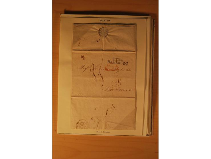 1660/1867, Post aus und nach Dänemark inkl. Schleswig-Holstein, umfangreiche Sammlung mit über 160 unfrankierten Briefen auf 