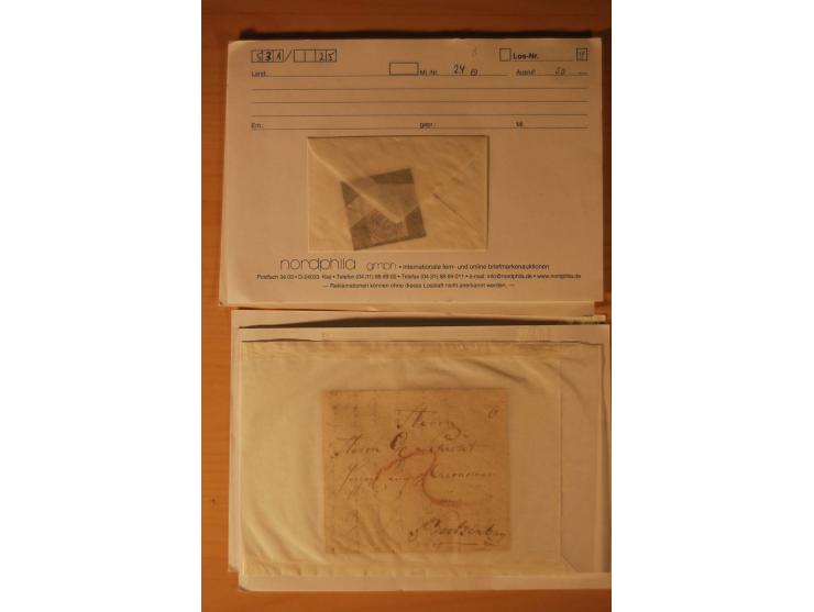 1660/1867, Post aus und nach Dänemark inkl. Schleswig-Holstein, umfangreiche Sammlung mit über 160 unfrankierten Briefen auf 