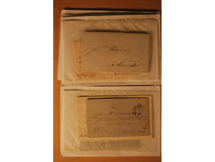 1660/1867, Post aus und nach Dänemark inkl. Schleswig-Holstein, umfangreiche Sammlung mit über 160 unfrankierten Briefen auf 