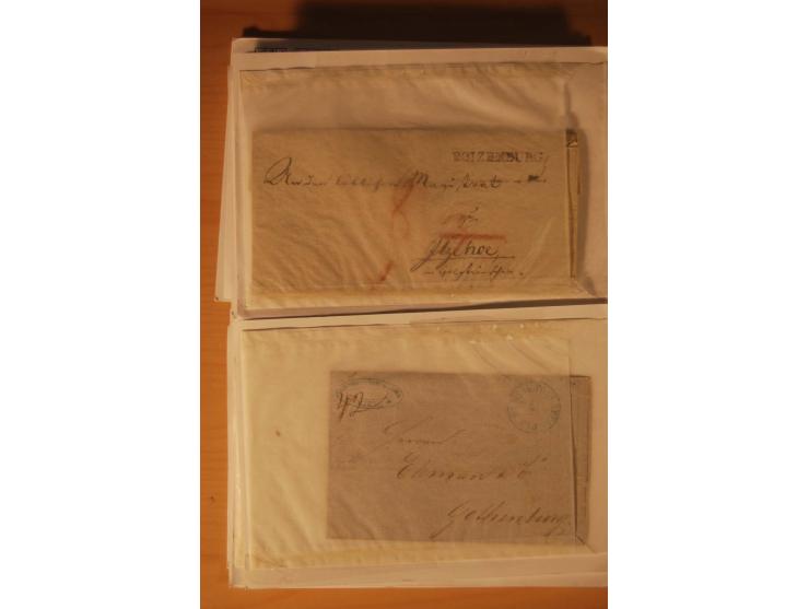 1660/1867, Post aus und nach Dänemark inkl. Schleswig-Holstein, umfangreiche Sammlung mit über 160 unfrankierten Briefen auf 