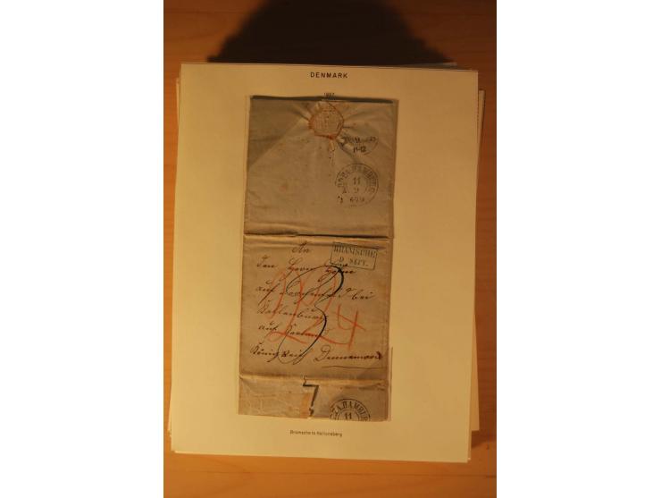 1660/1867, Post aus und nach Dänemark inkl. Schleswig-Holstein, umfangreiche Sammlung mit über 160 unfrankierten Briefen auf 