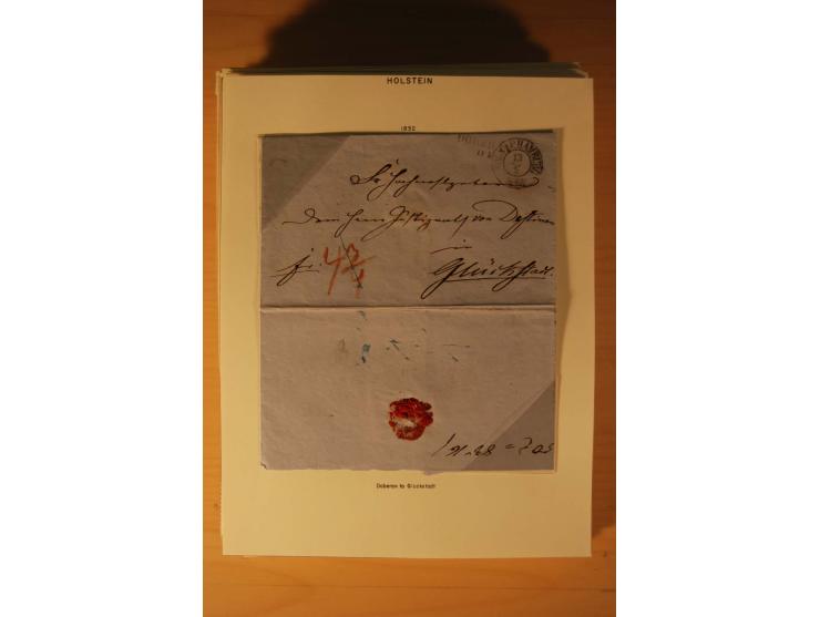 1660/1867, Post aus und nach Dänemark inkl. Schleswig-Holstein, umfangreiche Sammlung mit über 160 unfrankierten Briefen auf 