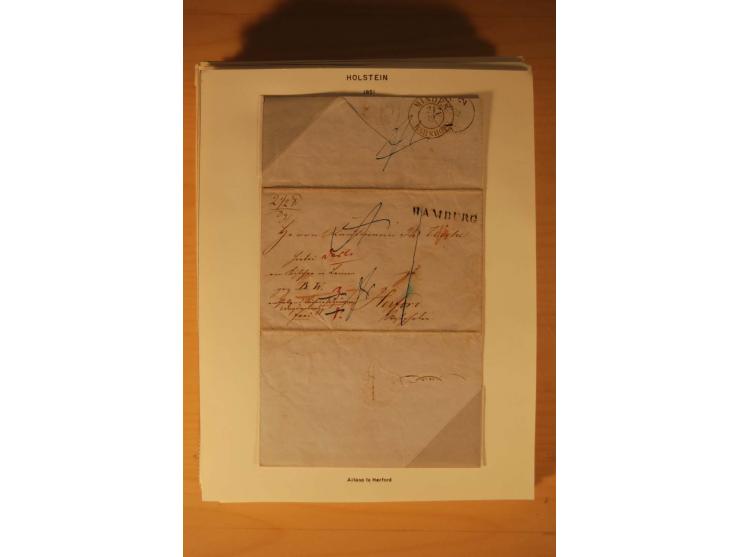 1660/1867, Post aus und nach Dänemark inkl. Schleswig-Holstein, umfangreiche Sammlung mit über 160 unfrankierten Briefen auf 