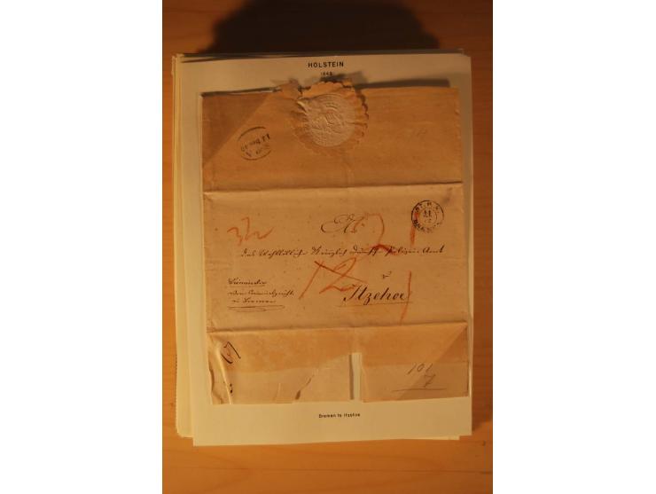 1660/1867, Post aus und nach Dänemark inkl. Schleswig-Holstein, umfangreiche Sammlung mit über 160 unfrankierten Briefen auf 