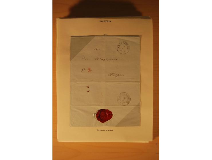 1660/1867, Post aus und nach Dänemark inkl. Schleswig-Holstein, umfangreiche Sammlung mit über 160 unfrankierten Briefen auf 