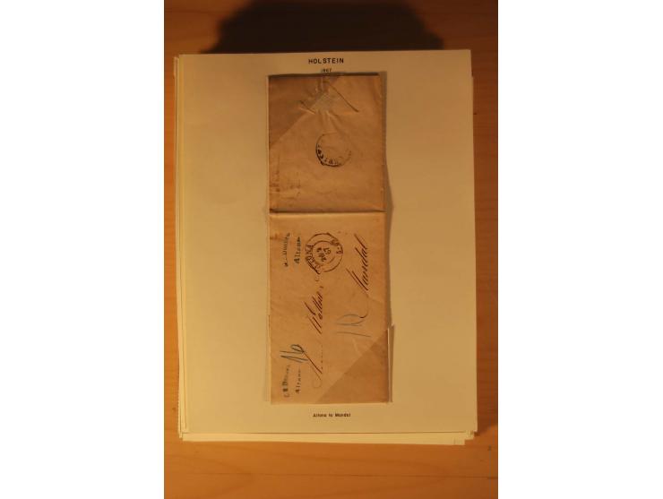 1660/1867, Post aus und nach Dänemark inkl. Schleswig-Holstein, umfangreiche Sammlung mit über 160 unfrankierten Briefen auf 