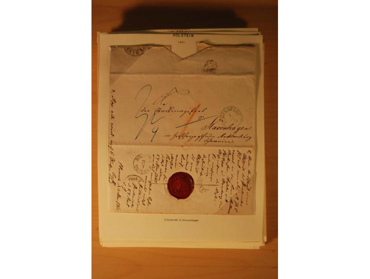 1660/1867, Post aus und nach Dänemark inkl. Schleswig-Holstein, umfangreiche Sammlung mit über 160 unfrankierten Briefen auf 
