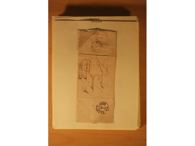 1660/1867, Post aus und nach Dänemark inkl. Schleswig-Holstein, umfangreiche Sammlung mit über 160 unfrankierten Briefen auf 