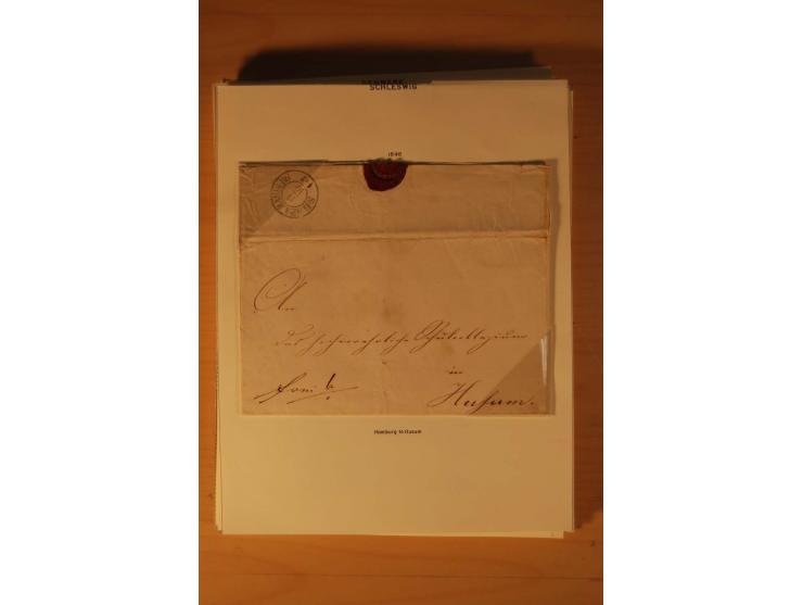 1660/1867, Post aus und nach Dänemark inkl. Schleswig-Holstein, umfangreiche Sammlung mit über 160 unfrankierten Briefen auf 