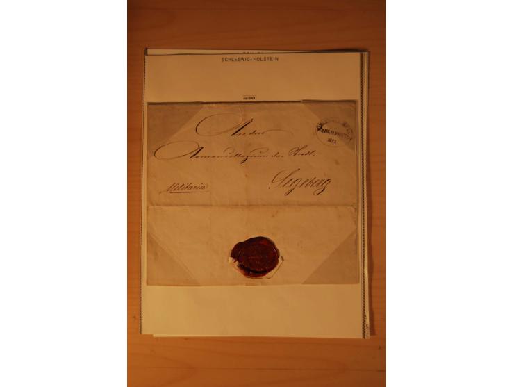 1660/1867, Post aus und nach Dänemark inkl. Schleswig-Holstein, umfangreiche Sammlung mit über 160 unfrankierten Briefen auf 