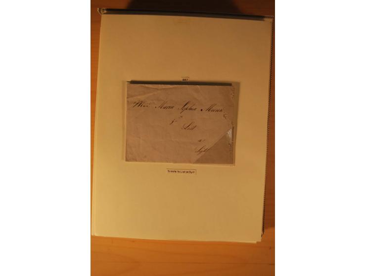 1660/1867, Post aus und nach Dänemark inkl. Schleswig-Holstein, umfangreiche Sammlung mit über 160 unfrankierten Briefen auf 