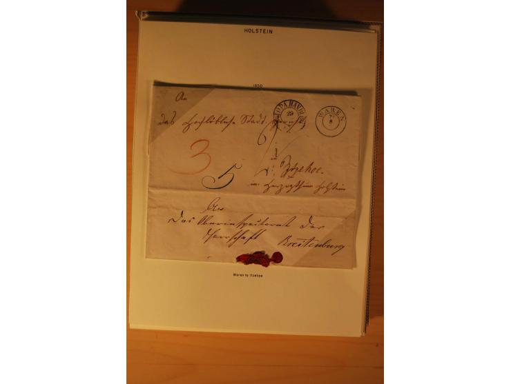 1660/1867, Post aus und nach Dänemark inkl. Schleswig-Holstein, umfangreiche Sammlung mit über 160 unfrankierten Briefen auf 