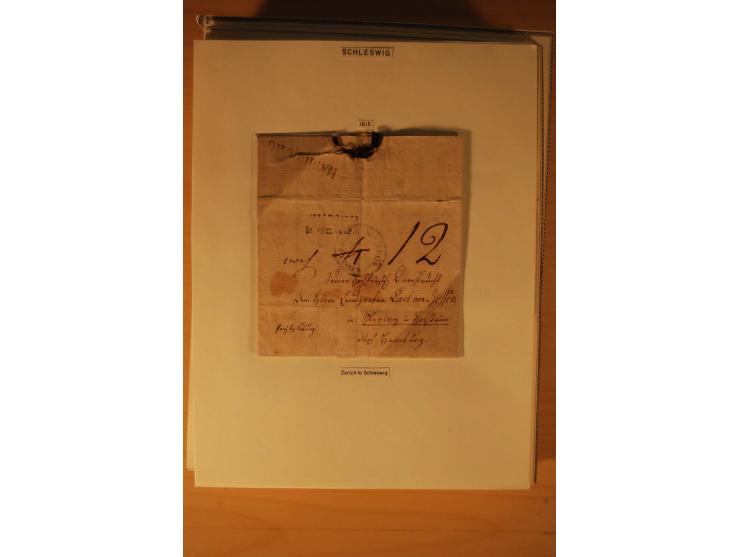 1660/1867, Post aus und nach Dänemark inkl. Schleswig-Holstein, umfangreiche Sammlung mit über 160 unfrankierten Briefen auf 