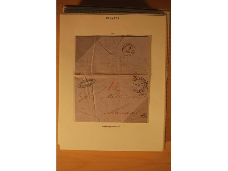 1660/1867, Post aus und nach Dänemark inkl. Schleswig-Holstein, umfangreiche Sammlung mit über 160 unfrankierten Briefen auf 