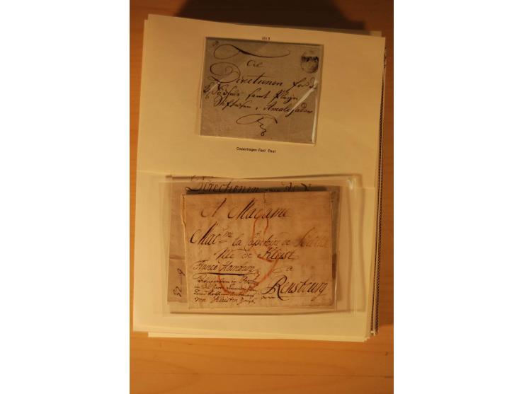 1660/1867, Post aus und nach Dänemark inkl. Schleswig-Holstein, umfangreiche Sammlung mit über 160 unfrankierten Briefen auf 