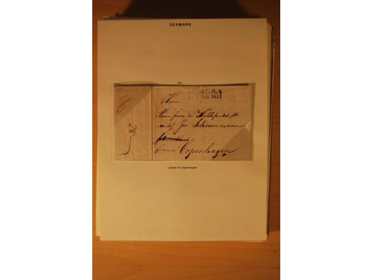 1660/1867, Post aus und nach Dänemark inkl. Schleswig-Holstein, umfangreiche Sammlung mit über 160 unfrankierten Briefen auf 