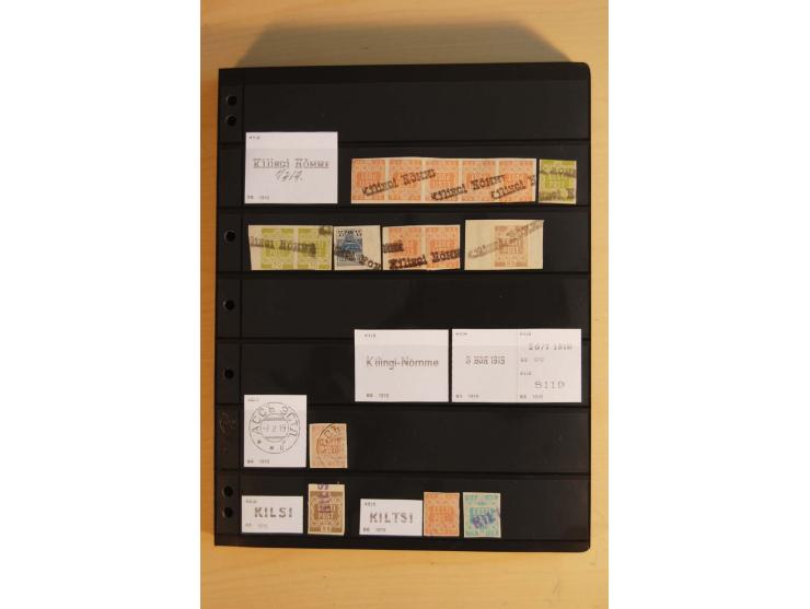 1918/20 (ca.), Sammlung von einigen hundert Marken mit provisorischen Entwertungen, dabei Einheiten, Doppelkreisstempel in ve