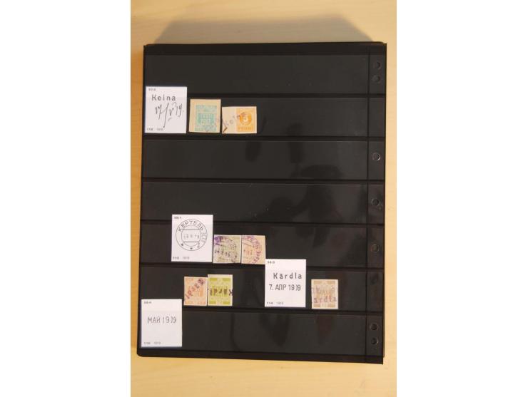 1918/20 (ca.), Sammlung von einigen hundert Marken mit provisorischen Entwertungen, dabei Einheiten, Doppelkreisstempel in ve