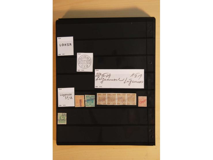 1918/20 (ca.), Sammlung von einigen hundert Marken mit provisorischen Entwertungen, dabei Einheiten, Doppelkreisstempel in ve